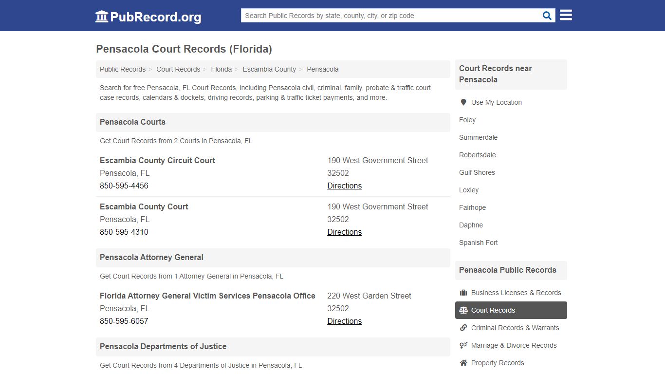 Free Pensacola Court Records (Florida Court Records)